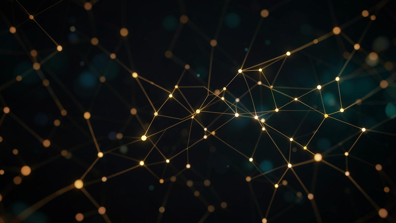 Abstract network illustrating QB utility token connections